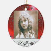 MAGIC SWIRLS FOTO TEMPLATE, Red Ruby Keramisch Ornament (Links)