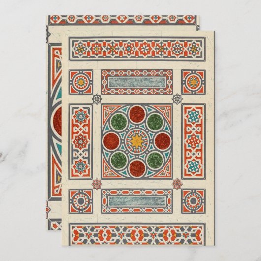 Magic Tapijt  Arabisch geometrisch patroon Feestdagenkaart (Voorkant / Achterkant)