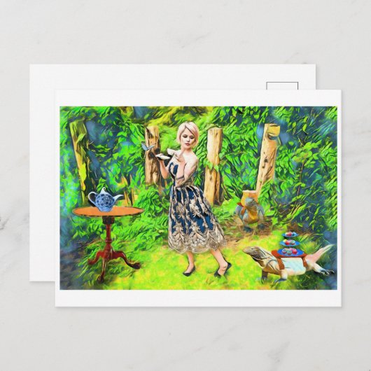 Magic Tea Party fantasievruchten Briefkaart (Voorkant / Achterkant)