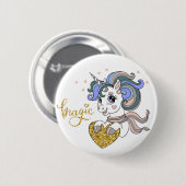 Magic the Unicorn Ronde Button 5,7 Cm (Voorkant /achterkant)