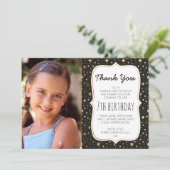 Magic thema foto verjaardag dank u kaart (Staand voorkant)