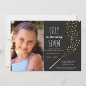 Magic thema foto verjaardag feestuitnodiging kaart (Voorkant)