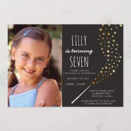 Magic thema foto verjaardag feestuitnodiging kaart