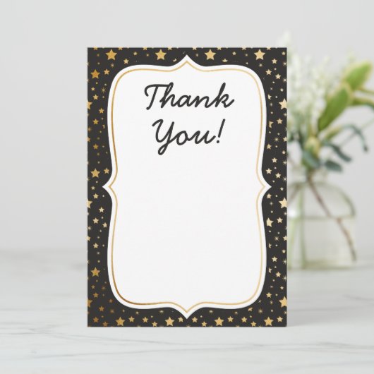 Magic thema verjaardag dank u kaart (Staand voorkant)