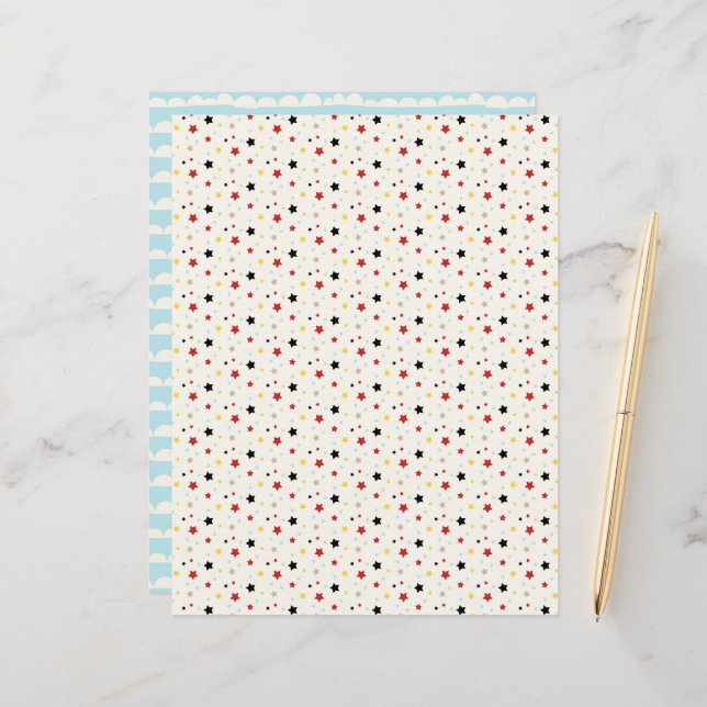 Magic Tiny Stars Scrapbook Paper (Voorkant / Achterkant in situ)