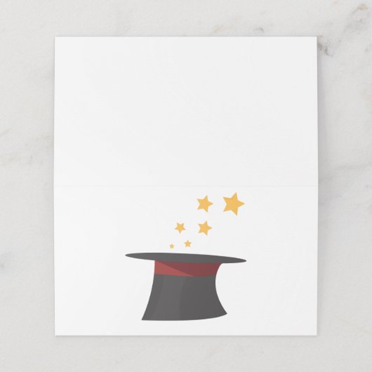 Magic Top Hat Plaatskaartje (Buitenkant ongevouwen)