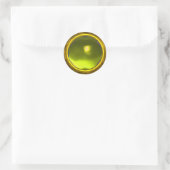 MAGIC TOPAZ, helder levengeel Ronde Sticker (Tas)