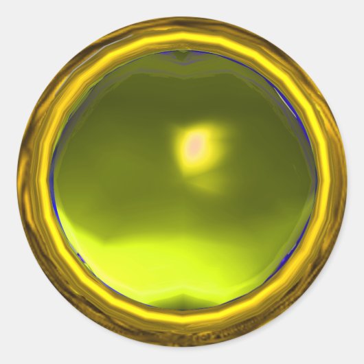 MAGIC TOPAZ, helder levengeel Ronde Sticker (Voorkant)