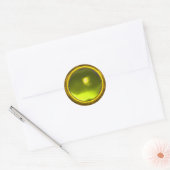 MAGIC TOPAZ, helder levengeel Ronde Sticker (Envelop)