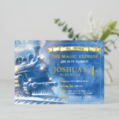 Magic Train Verjaardag uitnodiging (Staand Voorkant)