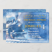 Magic Train Verjaardag uitnodiging (Voorkant / Achterkant)