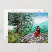 MAGIC TREE / Dawn in Green Wood and Lady in Red Briefkaart (Voorkant / Achterkant)