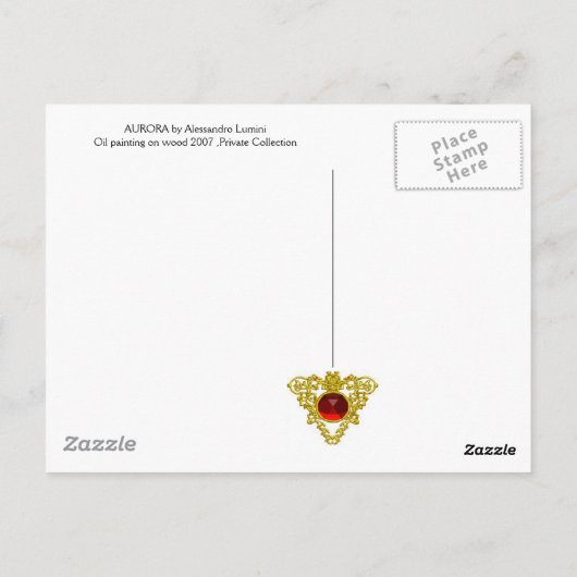 MAGIC TREE / Dawn in Green Wood and Lady in Red Briefkaart (Achterkant)