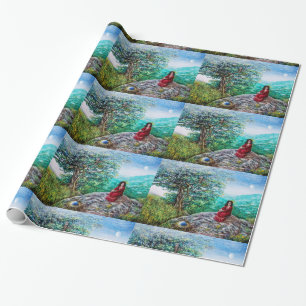 MAGIC TREE / Dawn in Green Wood and Lady in Red Cadeaupapier