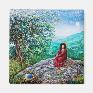 MAGIC TREE / Dawn in Green Wood and Lady in Red Magneet