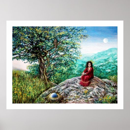 MAGIC TREE / Dawn in Green Wood and Lady in Red Poster (Voorkant)