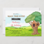 Magic Treehouse verjaardagsuitnodiging Kaart (Voorkant)
