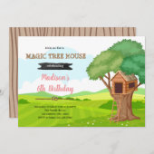 Magic Treehouse verjaardagsuitnodiging Kaart (Voorkant / Achterkant)