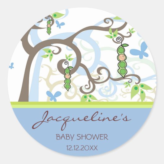 Magic Trees Pea In A Pod Boy Baby shower Stickers (Voorkant)