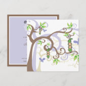 Magic Trees Twins Girl Boy Peas in Baby shower met Kaart (Voorkant / Achterkant)