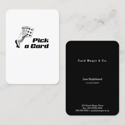 Magic Trick Pick A Card Slight of Hand Visitekaartje (Voorkant / Achterkant)