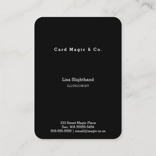 Magic Trick Pick A Card Slight of Hand Visitekaartje (Achterkant)