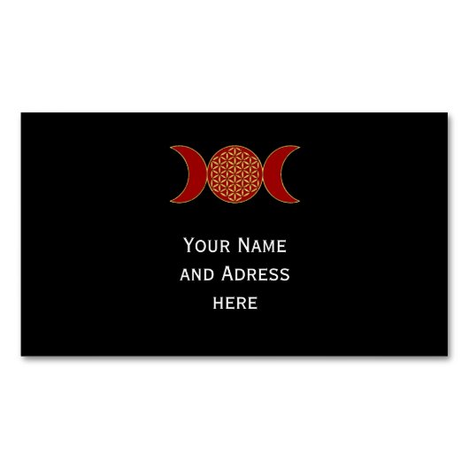 Magic Triple Moon - Spirit Flower of Life 1 Magnetisch Visitekaartje (Voorkant)