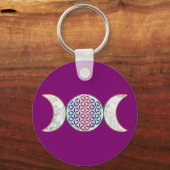 Magic Triple Moon - Spirit Flower of Life 2 Button Sleutelhanger (Voorkant)