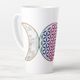 Magic Triple Moon - Spirit Flower of Life 2 Coffee Latte Mok