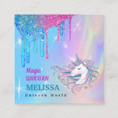 Magic unicorn bedankt vierkante visitekaartje (Voorkant)