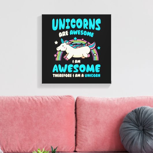 Magic Unicorn Canvas Afdruk (Insitu (Woonkamer))