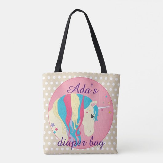 Magic Unicorn diaper Tote Bag (Achterkant)