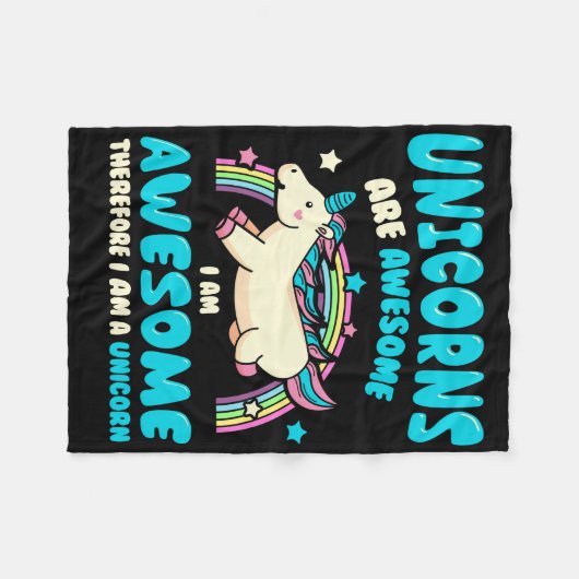 Magic Unicorn Fleece Deken (Voorkant (Horizontaal))