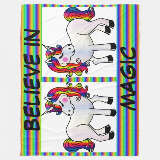 Magic Unicorn Fleece Deken (Voorkant)