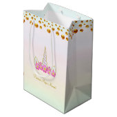Magic Unicorn Flowers & Gold Confetti Medium Cadeauzakje (Achterkant Gekanteld)