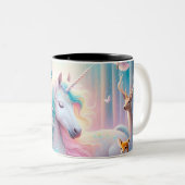 Magic Unicorn, kwekerij Baby / Kinder aangepaste n Tweekleurige Koffiemok (Voorkant rechts)