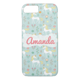 Magic Unicorn Pattern, blauw Case-Mate iPhone Case