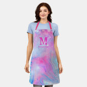 Magic Unicorn Pink Blue Holographic Apron Schort (Gedragen)