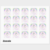 Magic Unicorn Rainbow Gold Star Favor Stickers (Vel)