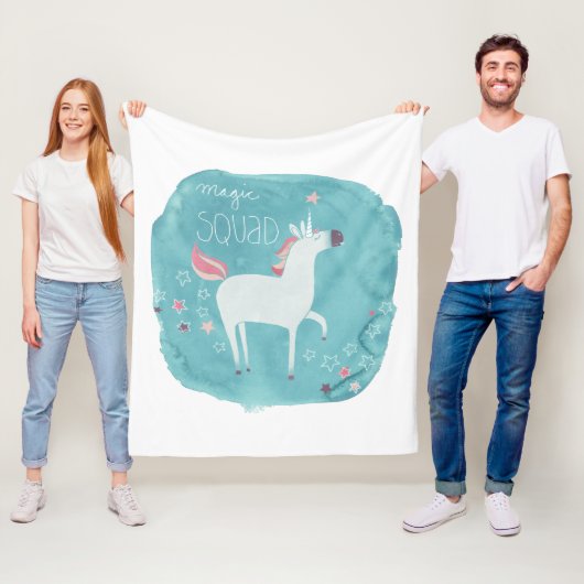 Magic Unicorn Squad Fleece Deken (In situ)