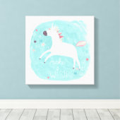 Magic Unicorn Squad - Maak een wens Canvas Afdruk (Insitu (Houten vloer))