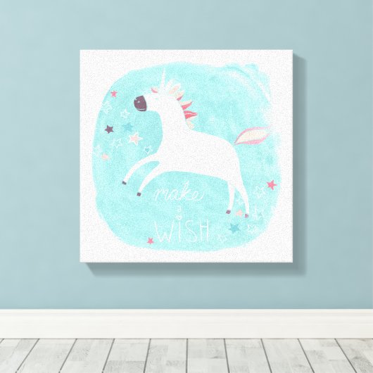 Magic Unicorn Squad - Maak een wens Canvas Afdruk (Insitu (Houten vloer))