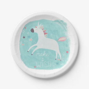 Magic Unicorn Squad - Maak een wens Papieren Bordje