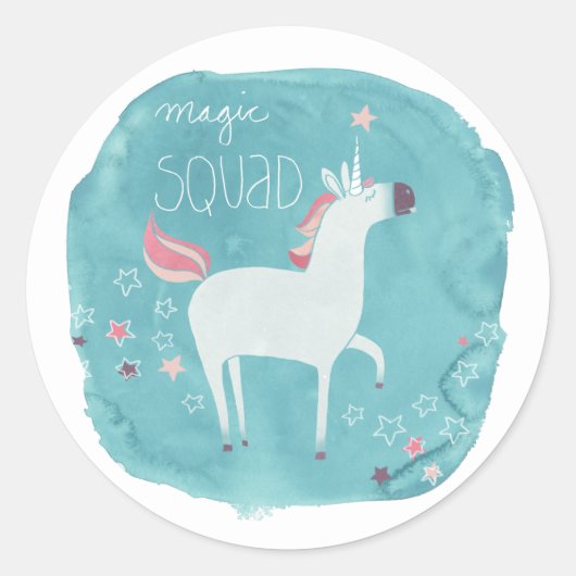 Magic Unicorn Squad Ronde Sticker (Voorkant)