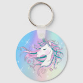 Magic Unicorn Square Sticker Sleutelhanger (Voorkant)