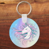 Magic Unicorn Square Sticker Sleutelhanger (Voorkant)