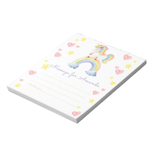 Magic Unicorn Verjaardag Time Capsule Bericht Notitieblok (Linkerzijde)