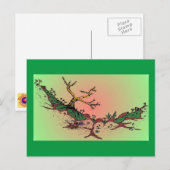 Magic Valley Daytime Art Briefkaart - groen, roze (Voorkant / Achterkant)