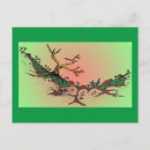 Magic Valley Daytime Art Briefkaart - groen, roze (Voorkant)