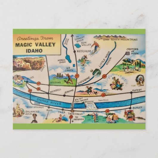 Magic Valley Idaho Kaart (Voorkant)